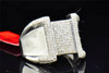 Mens 925 Sterling Silver Pave Genuine Diamond Designer Fashion Pinky Ring .65 Ct