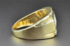 Diamond Pinky Ring 10K Yellow Gold Pave Round Cut 0.50 CT Designer Square Style