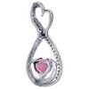 Diamond Pendant Created Red Ruby .925 Sterling Silver Charm with Chain 0.67 tcw.