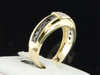 Mens 10K Yellow Gold Black & White Diamond Engagement Ring 4 Stone Wedding Band