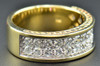 Diamond Wedding Band 10K Yellow Gold Round Cut 1.80 Ct Men's Filigree Ring