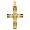 10K Yellow Gold Round Diamond Prong Set Cross Pendant 1.80" Mens Charm 2.55 Ct.