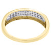 Diamond Pave Wedding Band Mens 3 Row 10K Yellow Gold Engagement Ring 0.20 Ct.