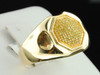 Mens 10k Yellow Gold Canary Yellow Diamond Pinky Ring Engagement Wedding Band