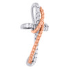 10K Two Tone Gold Diamond Cross Pendant Rope Design Swirl Charm 0.20 CT.