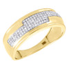 Diamond Wedding Band Mens 10K Yellow Gold Round Pave Engagement Ring 0.26 Tcw.