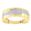 Diamond Wedding Band Mens 10K Yellow Gold Round Pave Engagement Ring 0.26 Tcw.