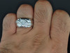 Diamond Wedding Band Mens 14K White Gold Round 3 Stone Ring 0.48 Tcw.