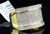 Mens 10K Yellow Gold Round Cut White Diamond Pinky Band Designer Ring 1.03 ct.