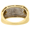 10K Yellow Gold Genuine Round Diamond Stepped Pinky Ring Mens Pave Band 0.40 Ct.
