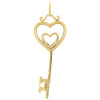 10K Yellow Gold Diamond Key to My Heart Pendant Charm  - 0.10 CT.