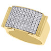 10K Yellow Gold Genuine Diamond Pinky Ring Mens Designer Statement Band 1.15 ct.