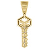 10k Yellow Gold Genuine Canary Diamond Key Pendant 1.50" Mens Pave Charm 0.27 CT