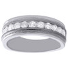 10K White Gold Diamond Wedding Band Brushed Finish Mens Engagement Ring 1 Ct.