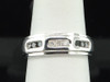 Black Diamond 3 Stone Wedding Band 10K White Gold Anniversary Ring 0.36 Ct.