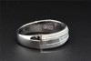 Diamond Wedding Band 10K White Gold Round Cut Mens Ring 1/4 Ct Textured Look