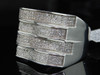 Diamond Pinky Ring Mens .925 Sterling Silver 4 Row Round Pave Design 1 Tcw.