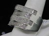 Diamond Pinky Ring Mens .925 Sterling Silver 4 Row Round Pave Design 1 Tcw.