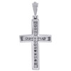 Ladies 925 Sterling Silver Jesus Cross Diamond Pendant Charm For Necklace .05 Ct