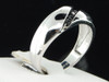 Mens 10K White Gold Black Diamond Engagement Ring 5 Stone Wedding Band Channel