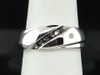 Mens 10K White Gold Black Diamond Engagement Ring 5 Stone Wedding Band Channel