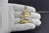 Diamond Jesus Crown of Thorn Pendant 10K Yellow Gold Round Cut 3.50 Ct Charm