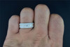 Diamond Wedding Band 10K White Gold Round Cut Mens Ring 1/2 Ct Textured Look