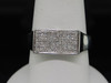 10K MENS WHITE GOLD .25CT PAVE DIAMOND LONG PINKY RING