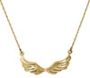 Diamond Angel Wings Pendant 14K Yellow Gold Fashion Charm Cable Chain 0.25 CT.