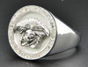 Diamond Medusa Statement Pinky Ring .925 Sterling Silver Mens Round Pave 0.28 Ct