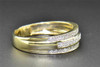 10K Yellow Gold Diamond Wedding Band Mens Round Cut Pave Engagement Ring 0.27 Ct