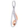 Diamond Fashion Pendant Ladies 10K White and Rose Gold Loop Twist Charm 0.06 Ct.