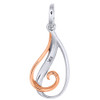 Diamond Fashion Pendant Ladies 10K White and Rose Gold Loop Twist Charm 0.06 Ct.