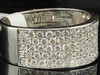 10K White Gold Round Cut Diamond Wide Wedding Band Pave Ladies Fashion Ring 1 Ct