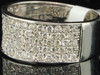 10K White Gold Round Cut Diamond Wide Wedding Band Pave Ladies Fashion Ring 1 Ct