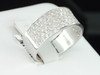10K White Gold Round Cut Diamond Wide Wedding Band Pave Ladies Fashion Ring 1 Ct