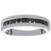 10K White Gold Black Diamond Mens Wedding Band 5.75mm Engagement Ring 0.50 Ct.
