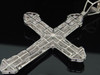 Genuine Diamond Cross Pendant .925 Sterling Silver Charm 1.56 Ctw.