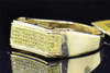 Mens 10K Yellow Gold Yellow Pave Diamond Engagement Ring Wedding Band .29 Ct.