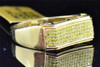 Mens 10K Yellow Gold Yellow Pave Diamond Engagement Ring Wedding Band .29 Ct.