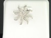 Ladies 10K White Gold 0.12 ct. White Diamond Flower Pendant Charm For Necklace