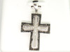 Black Diamond Cross Pendant 10K White Gold Round Religious Charm 0.25 Tcw.
