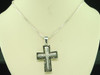 Black Diamond Cross Pendant 10K White Gold Round Religious Charm 0.25 Tcw.