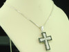 Black Diamond Cross Pendant 10K White Gold Round Religious Charm 0.25 Tcw.