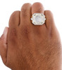 Diamond Statement Pinky Ring Mens 10K Yellow Gold Round Cut Pave Band 0.75 Ct.