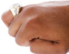 Diamant-Statement-Ring für den kleinen Finger für Herren, 10 Karat Gelbgold, Rundschliff, Pavé-Band, 0,75 ct.