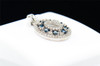 Ladies 10K White Gold Blue Diamond Pendant Charm Open Circle Designer 0.50 Ct.