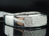 Diamond Wedding Band .925 Sterling Silver Mens Pave Engagement Ring 0.35 Ct.