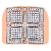 10K Rose Gold Mens Round Cut Diamond Pinky Ring Pave Square Fashion Band 0.51 Ct