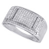 10K White Gold Mens Round Pave Diamond Square Fashion Pinky Ring Band 0.63 Ct.